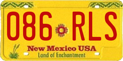 NM license plate 086RLS