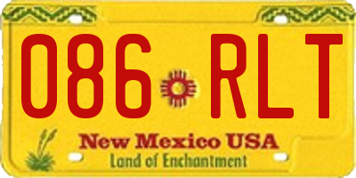 NM license plate 086RLT