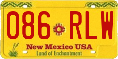 NM license plate 086RLW