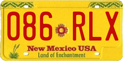 NM license plate 086RLX