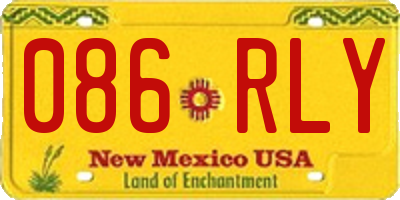 NM license plate 086RLY