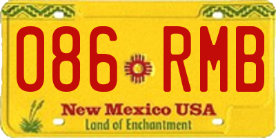 NM license plate 086RMB