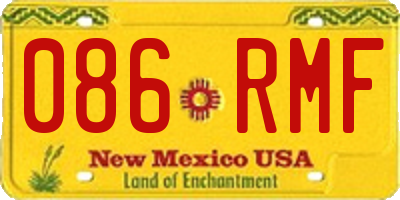 NM license plate 086RMF