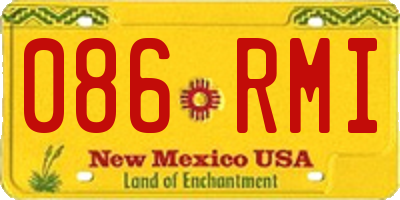 NM license plate 086RMI