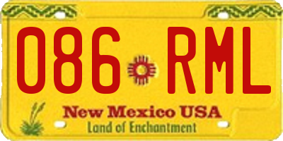 NM license plate 086RML