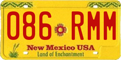 NM license plate 086RMM