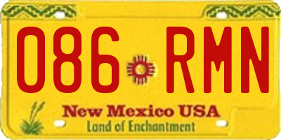 NM license plate 086RMN