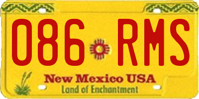 NM license plate 086RMS
