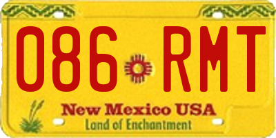 NM license plate 086RMT