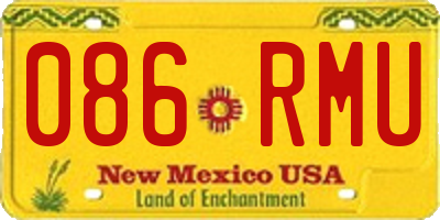 NM license plate 086RMU