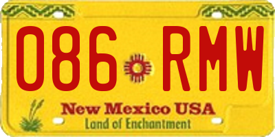 NM license plate 086RMW