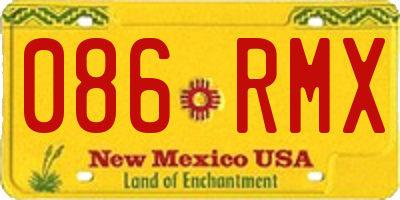 NM license plate 086RMX