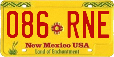 NM license plate 086RNE