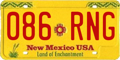 NM license plate 086RNG