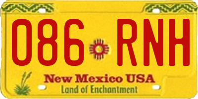 NM license plate 086RNH