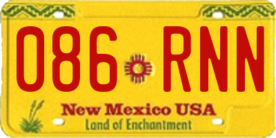 NM license plate 086RNN