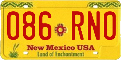 NM license plate 086RNO