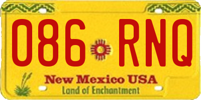 NM license plate 086RNQ
