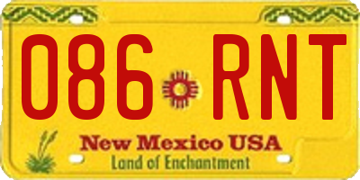 NM license plate 086RNT