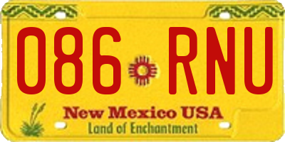 NM license plate 086RNU