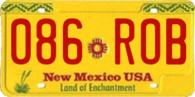 NM license plate 086ROB