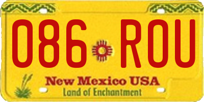 NM license plate 086ROU