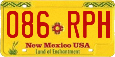 NM license plate 086RPH