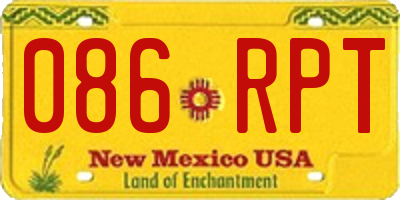 NM license plate 086RPT