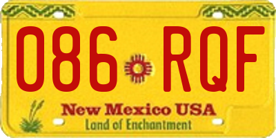 NM license plate 086RQF