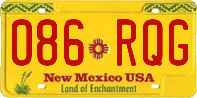 NM license plate 086RQG