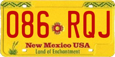 NM license plate 086RQJ
