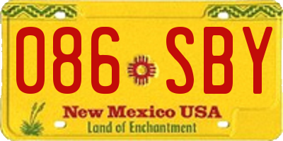 NM license plate 086SBY