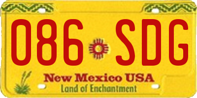 NM license plate 086SDG