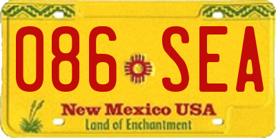 NM license plate 086SEA
