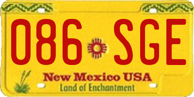 NM license plate 086SGE