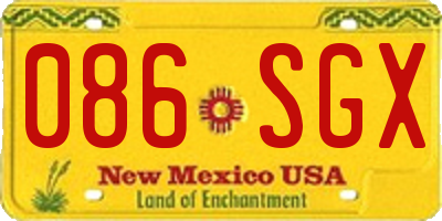 NM license plate 086SGX