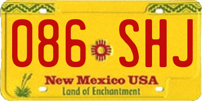 NM license plate 086SHJ