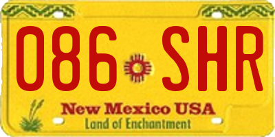 NM license plate 086SHR