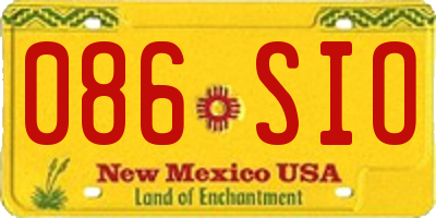 NM license plate 086SIO