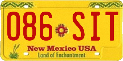 NM license plate 086SIT