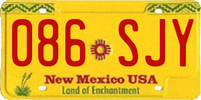 NM license plate 086SJY