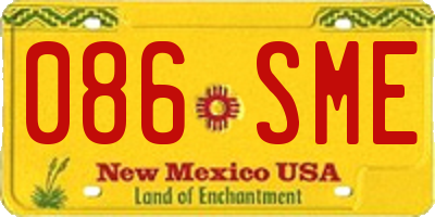NM license plate 086SME