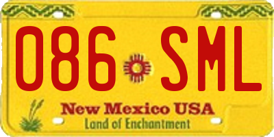 NM license plate 086SML