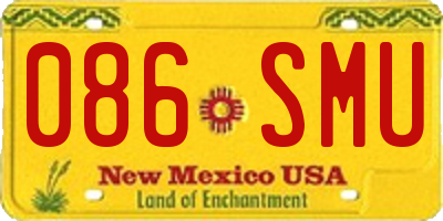 NM license plate 086SMU