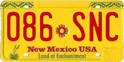 NM license plate 086SNC