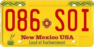 NM license plate 086SOI