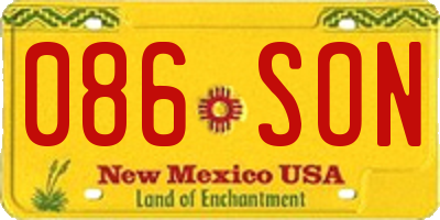 NM license plate 086SON