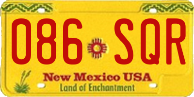 NM license plate 086SQR