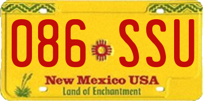 NM license plate 086SSU