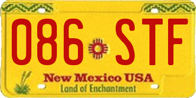NM license plate 086STF